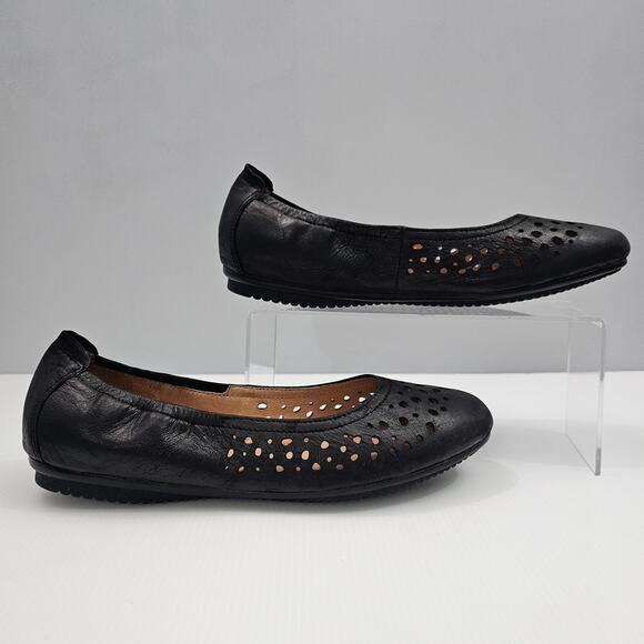 NEW Josef Seibel Pippa 29 Flat Women EU 41 Black Leather Perforated Comfy Ballet - Picture 3 of 15